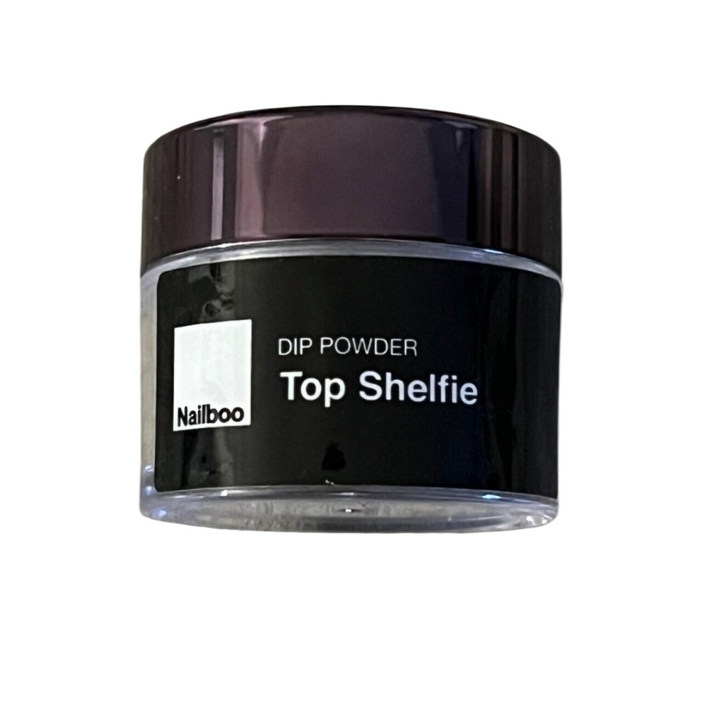 Nailboo Dip Powder Top Shelfie Silver Holographic Glitter Nail Treatment 1oz Jar